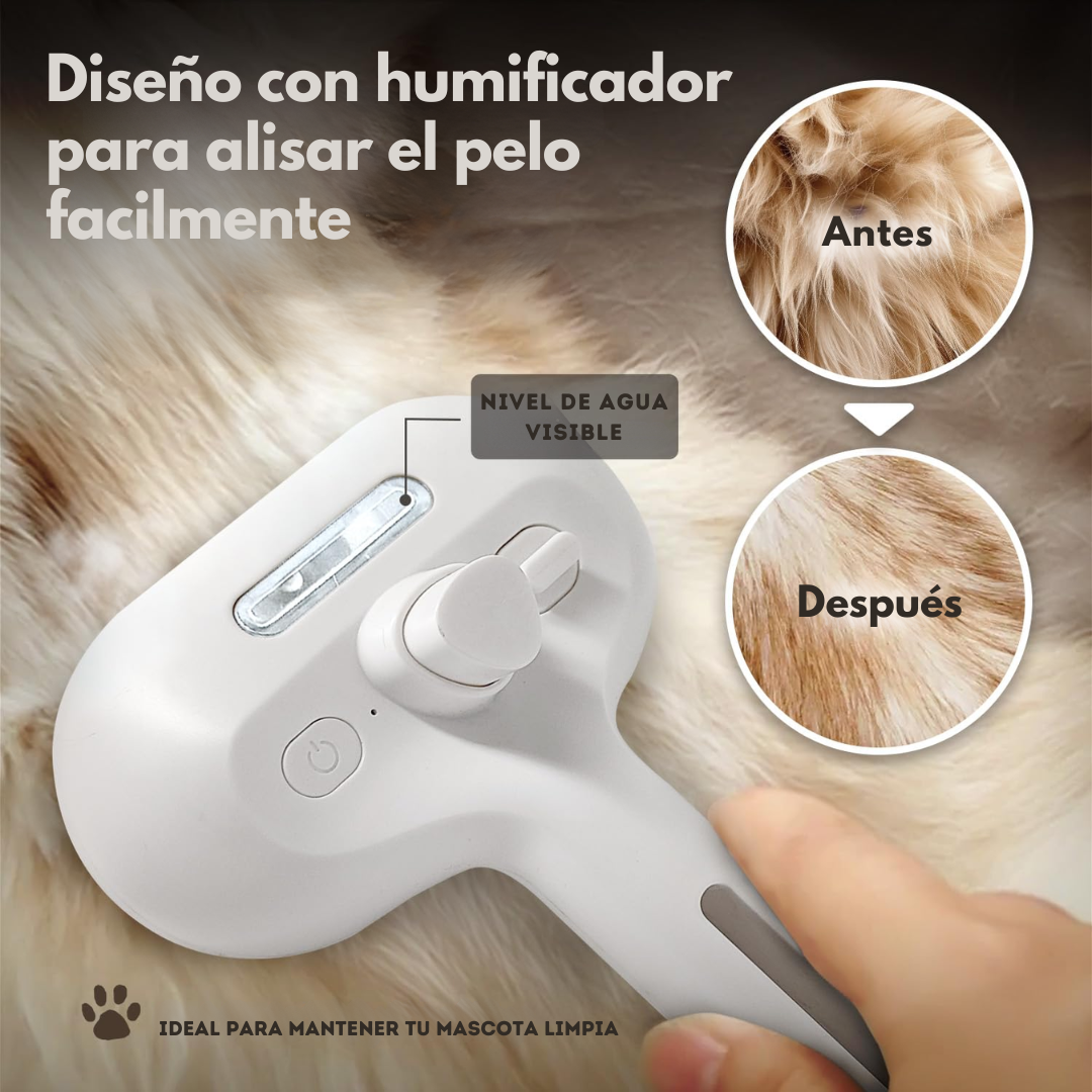 Cepillo para mascotas humificador y extraible